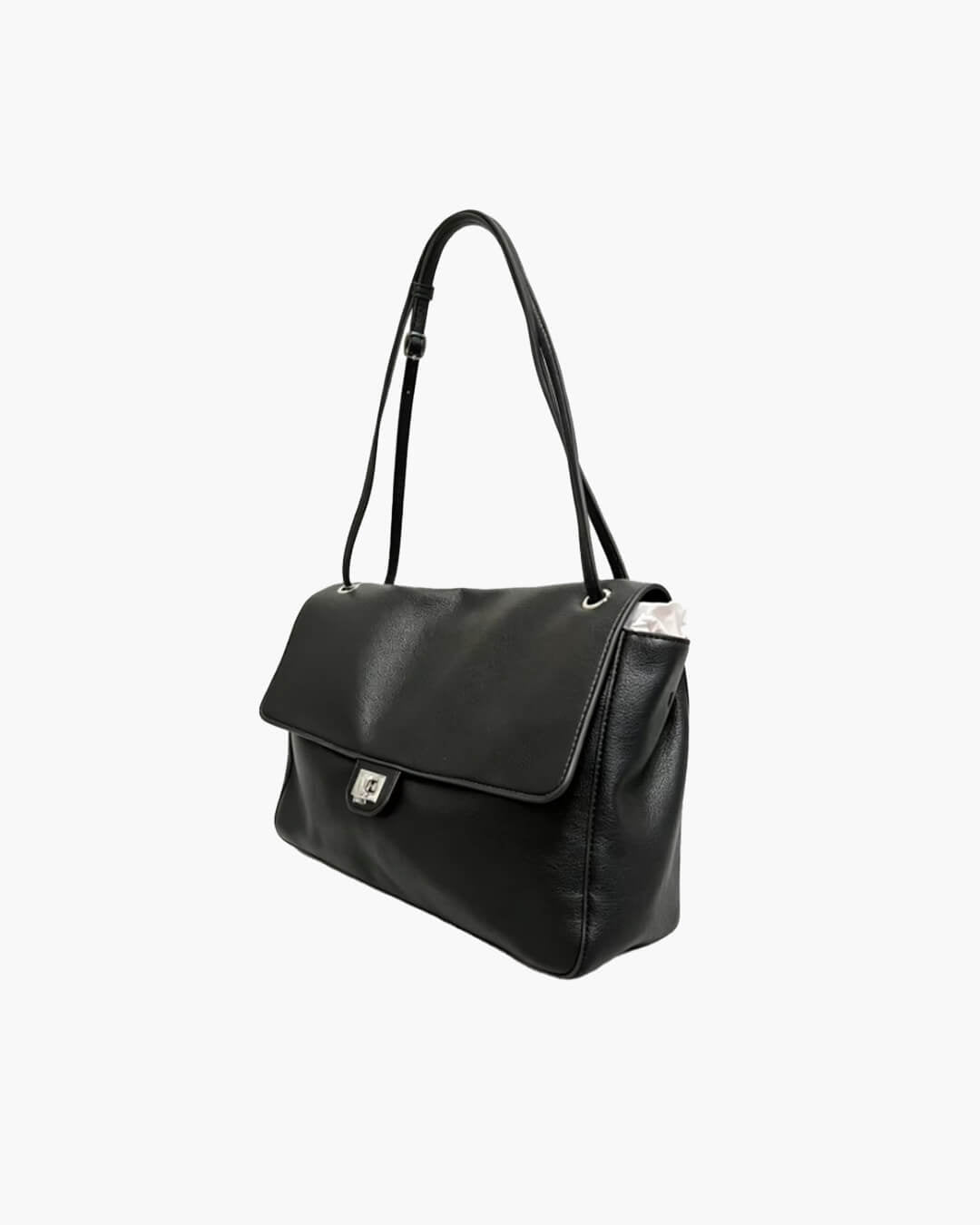 Hilde Maxi Flap Shoulder Bag in black – product shot