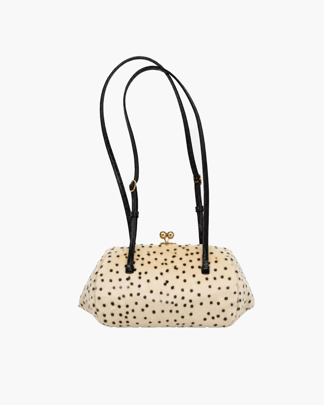 Lexi Leopard Faux Fur Shoulder Bag in beige – product shot