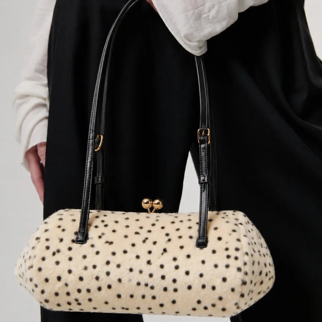Lexi Leopard Faux Fur Shoulder Bag in beige – styled look