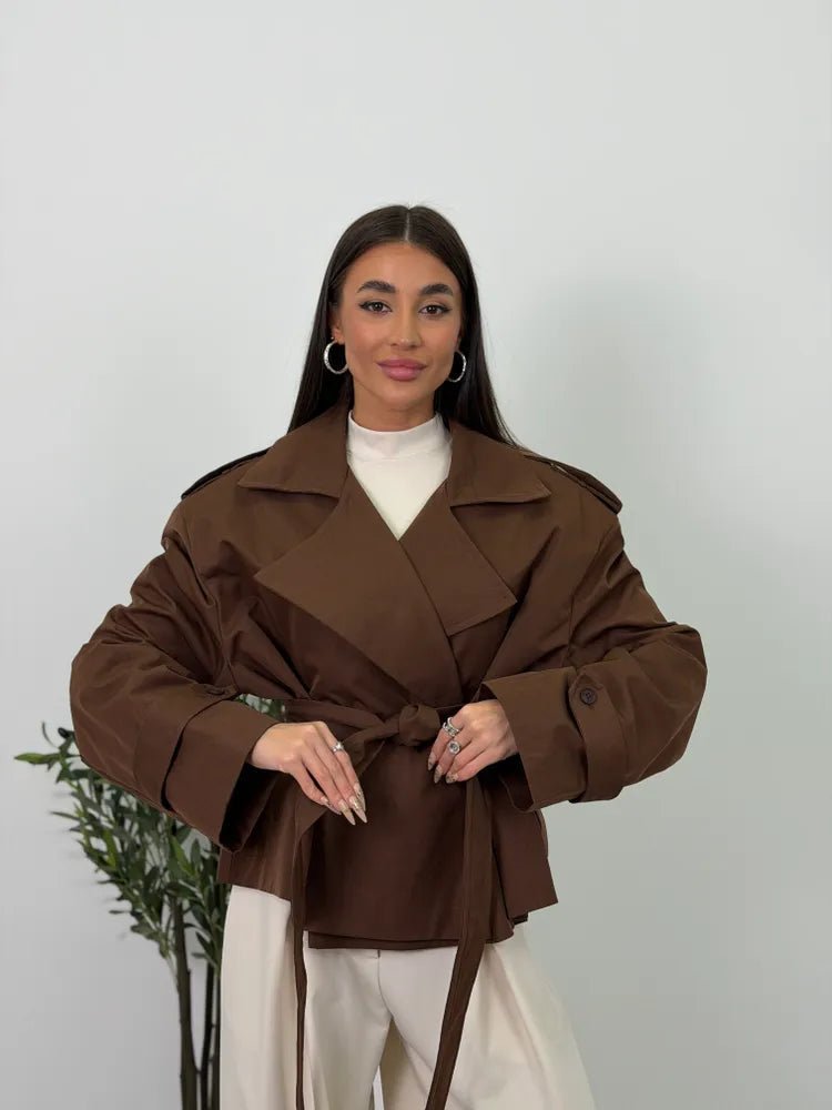 Adinda kort trenchcoat