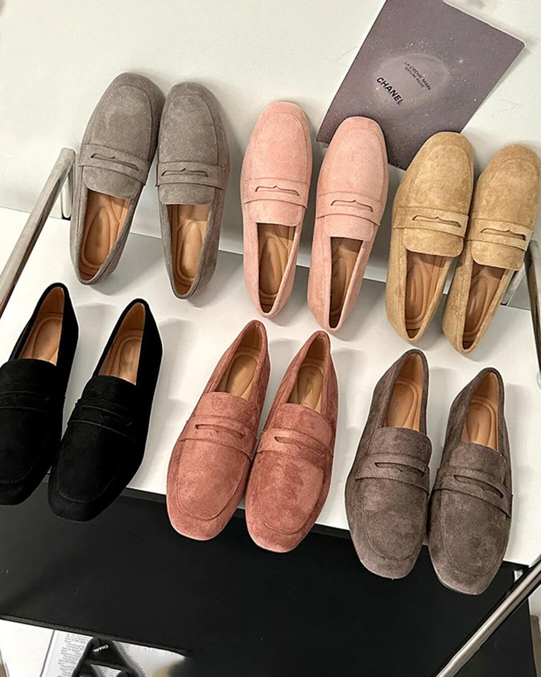 Adira loafers i ruskind uden snørebånd