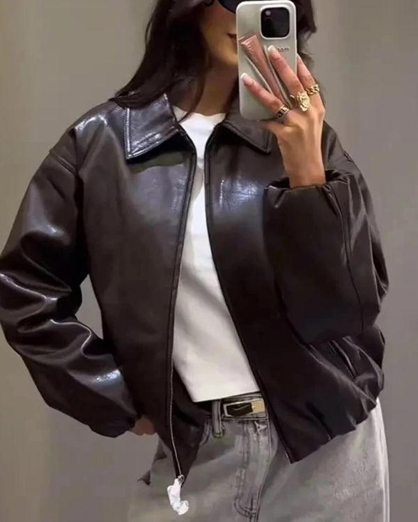Adrila Faux Leather Jacket