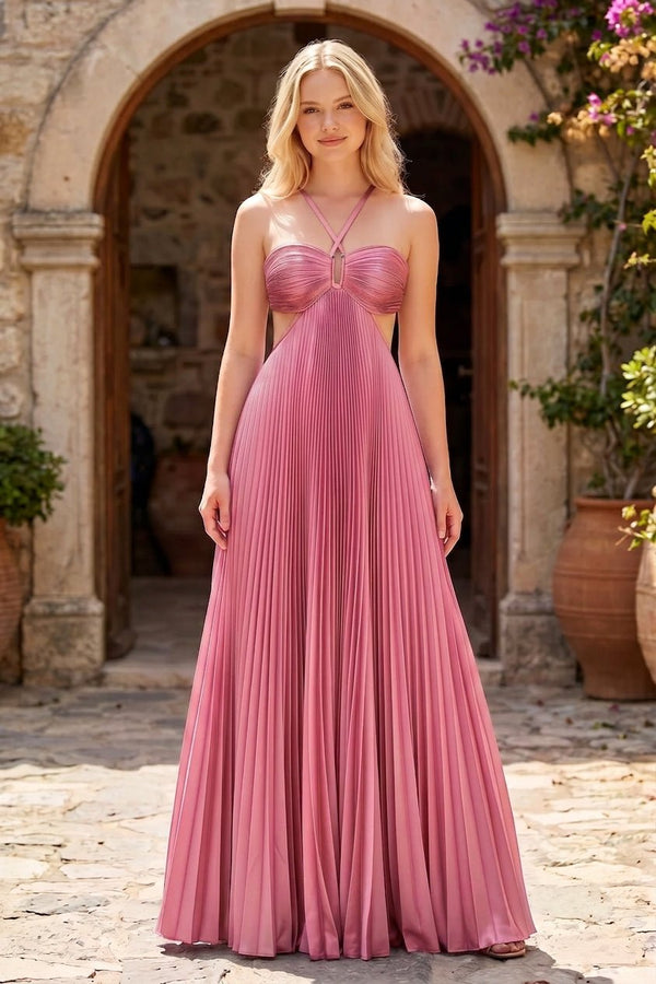 Aisen maxi-kjole i krøllet chiffon