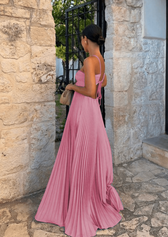 Aisen maxi-kjole i krøllet chiffon