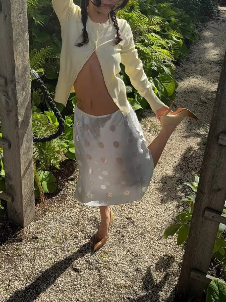 Aislinne gennemsigtig nederdel med polkaprikker