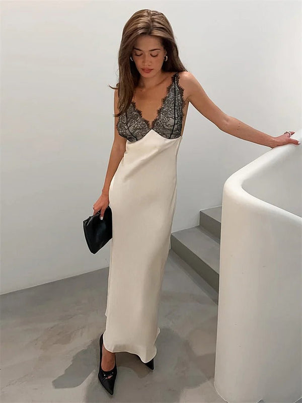 Ambre Lace V-Neck Patchwork Summer Dress