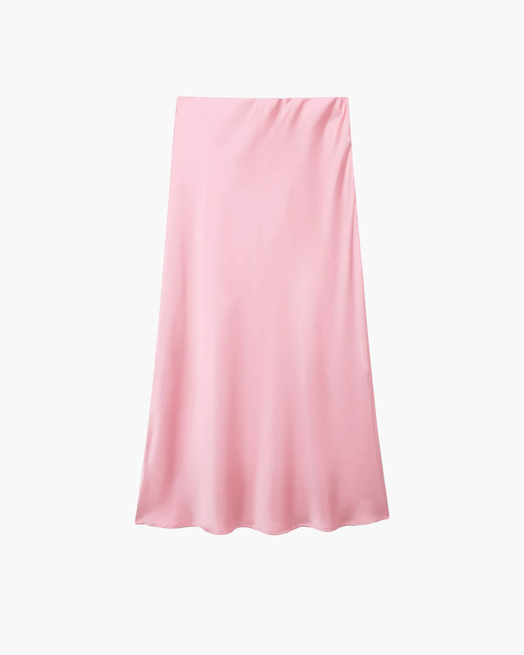 Anais High Waist Black Satin Midi Skirt