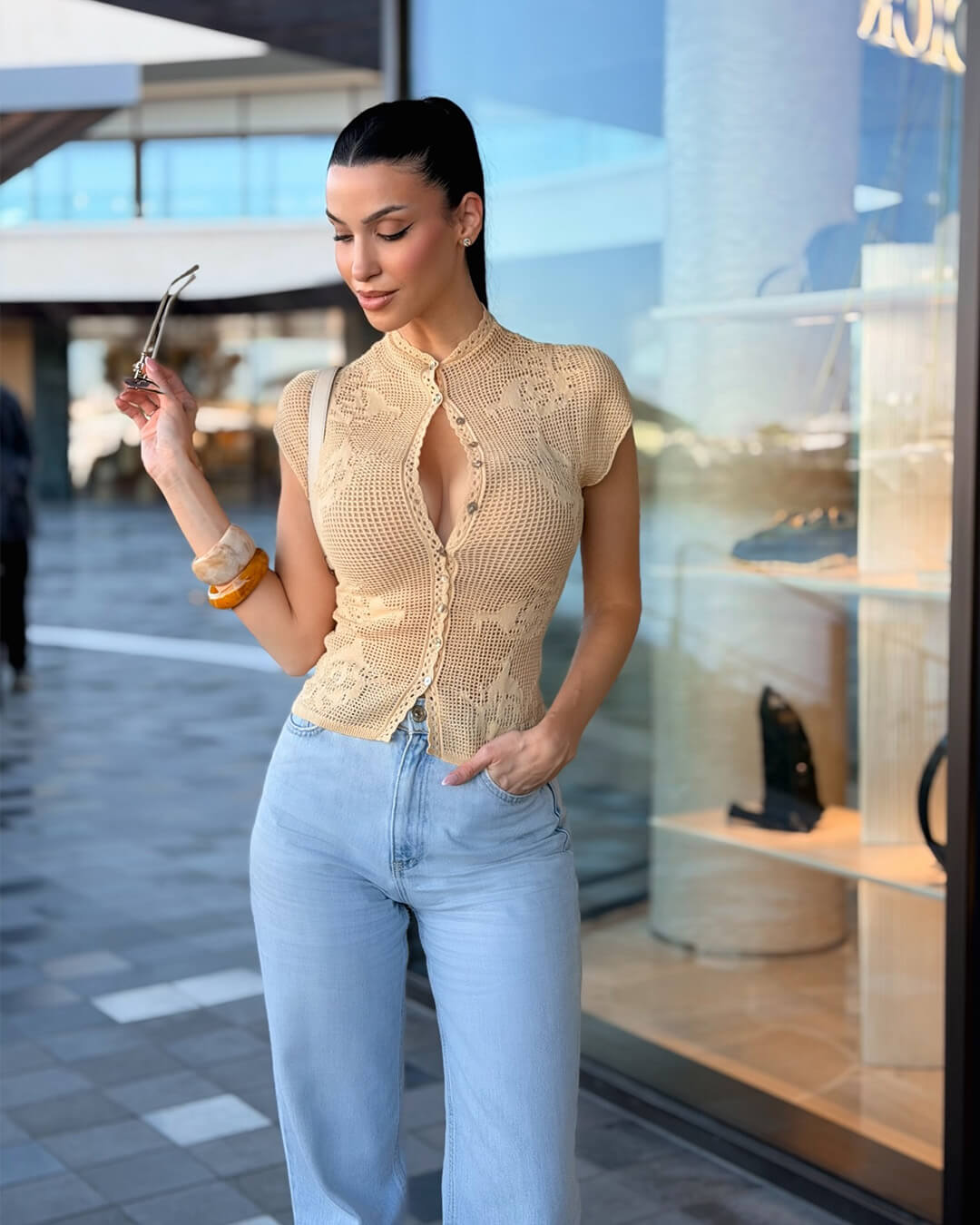 Anne strikket cardigan-top
