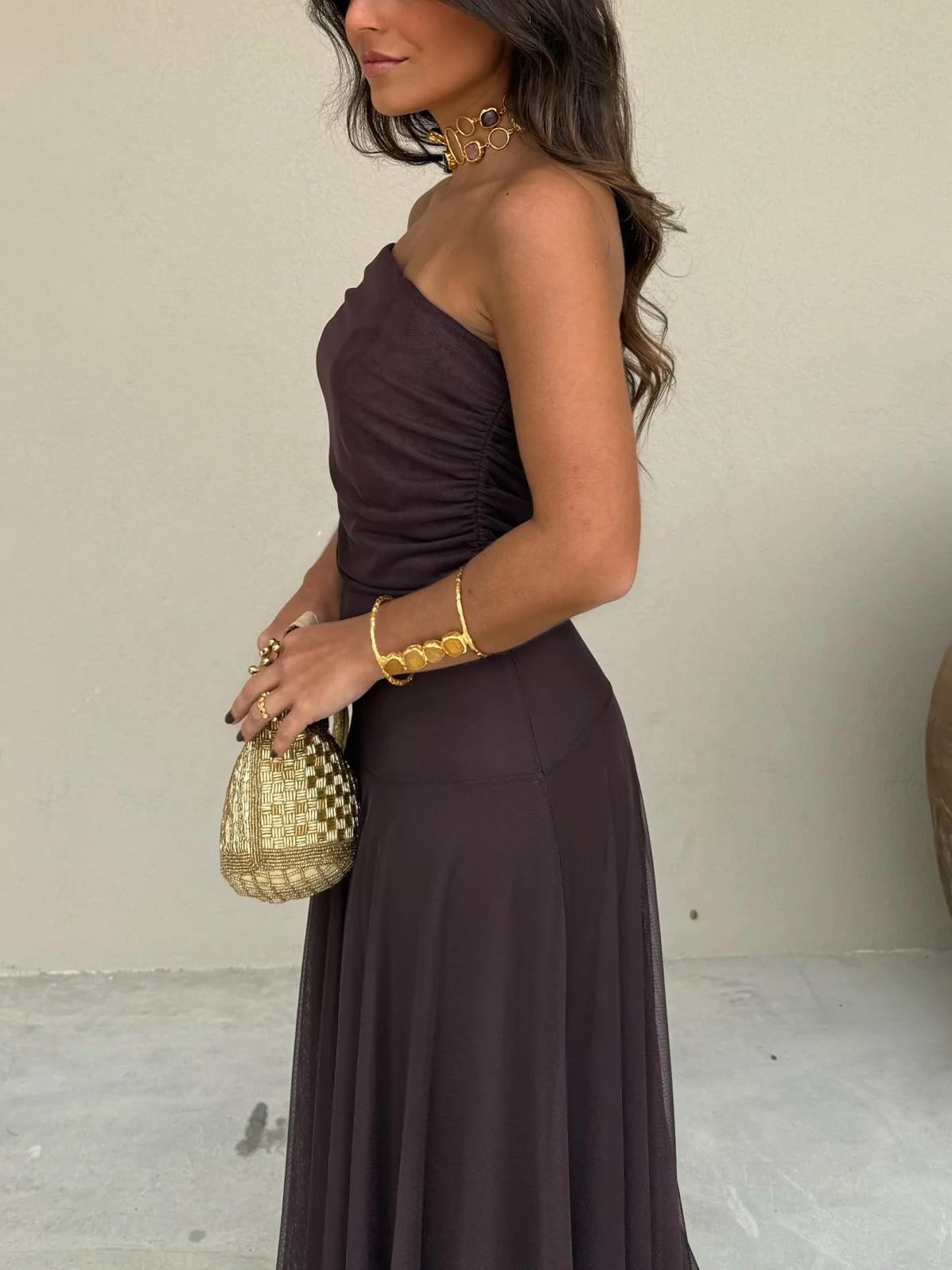 Anya draperet maxikjole
