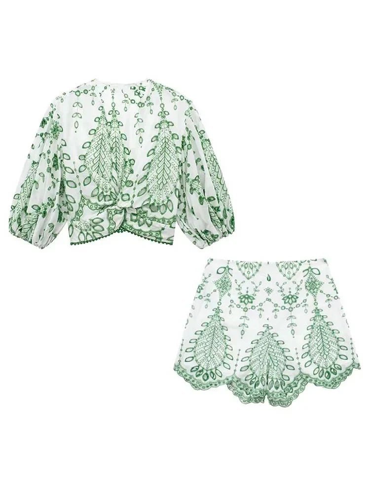 Aoife sæt med broderede shorts