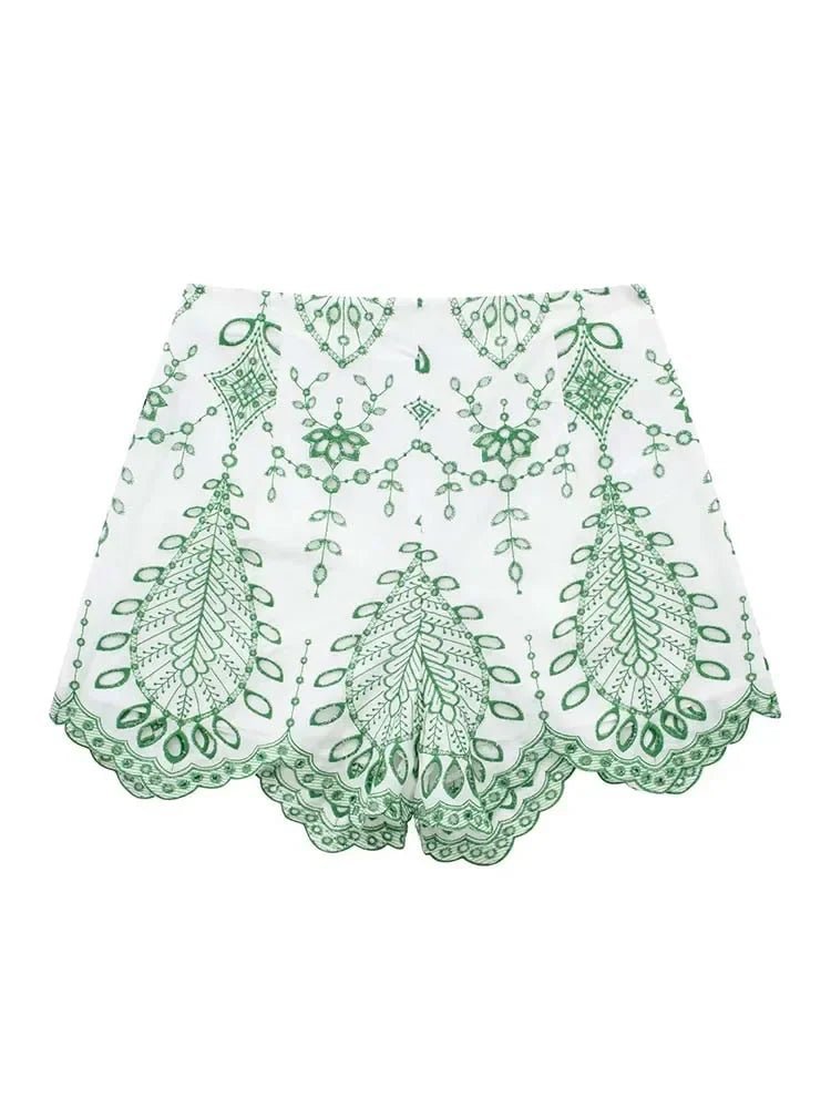 Aoife sæt med broderede shorts