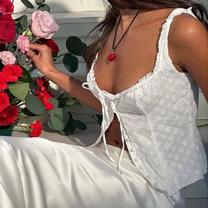 Araceli tanktop med snøredetalje