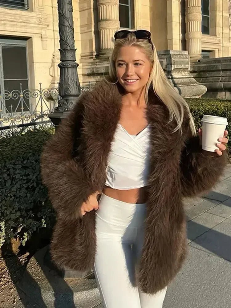 Audrey jakke i imiteret pels