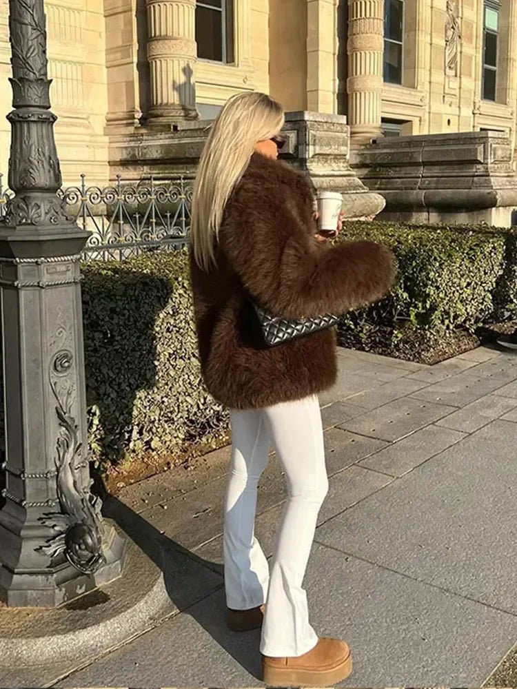 Audrey jakke i imiteret pels