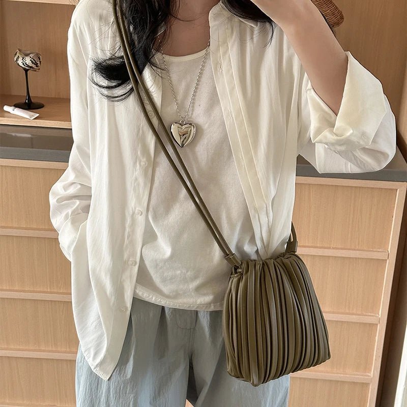 Bianca plisseret mini-crossbodytaske
