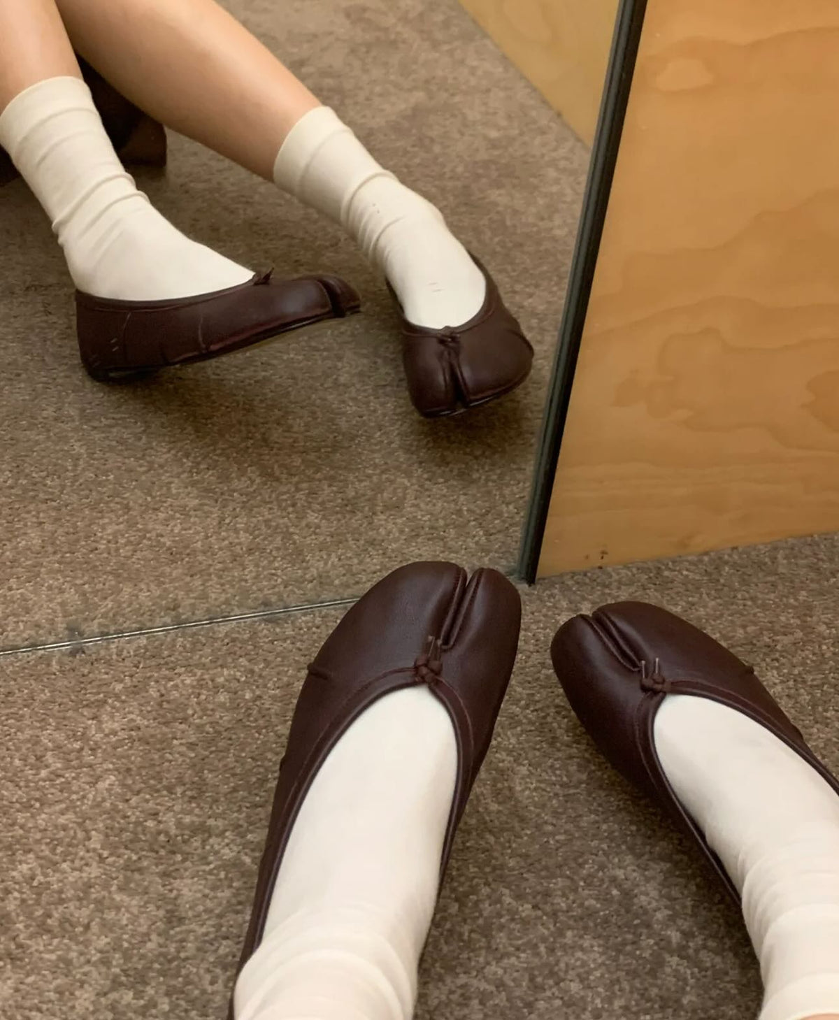 Bianca lædermules med åben tå