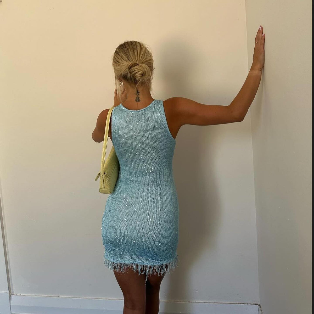 Bianca minikjole med frynser