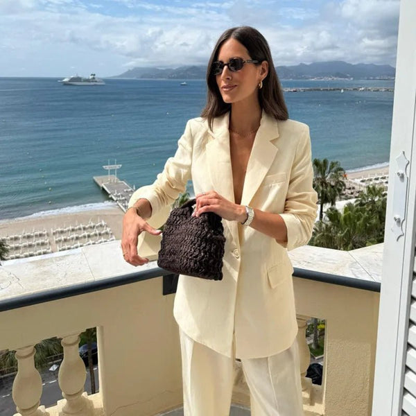 Bianca flettet rattan-shopper
