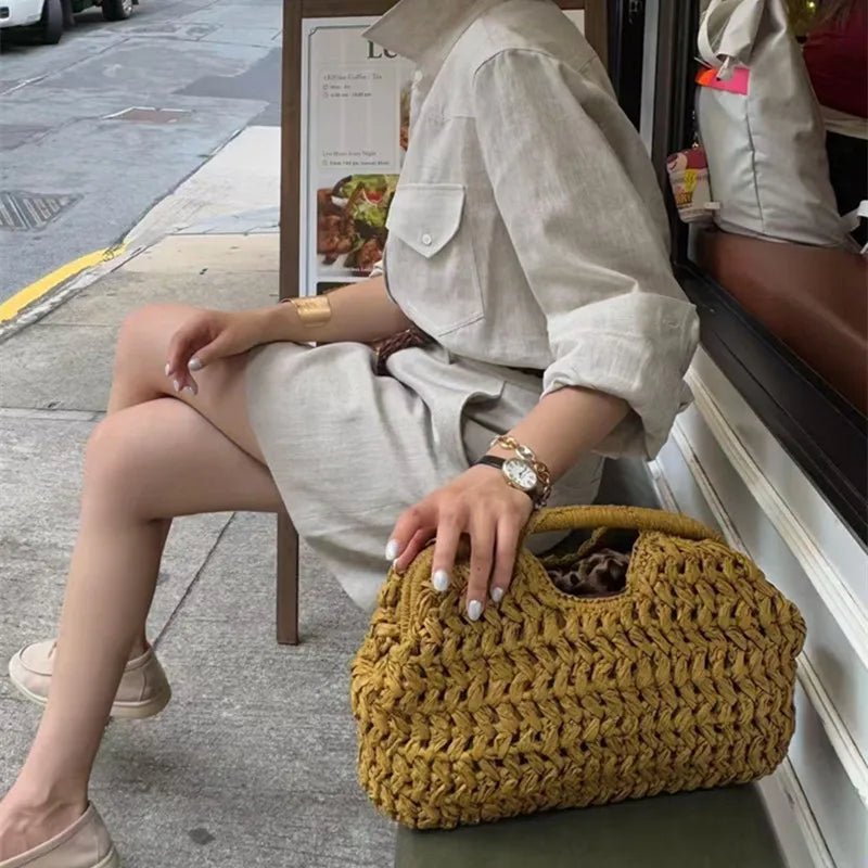 Bianca flettet rattan-shopper