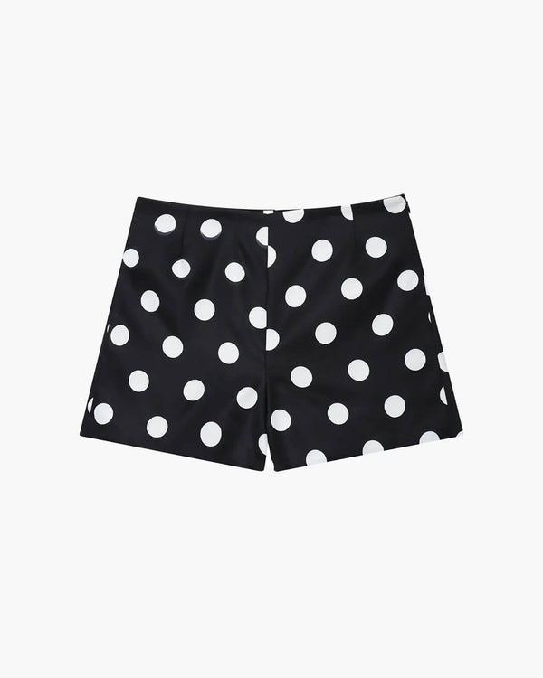 Caroline prikkede mini-shorts med høj talje