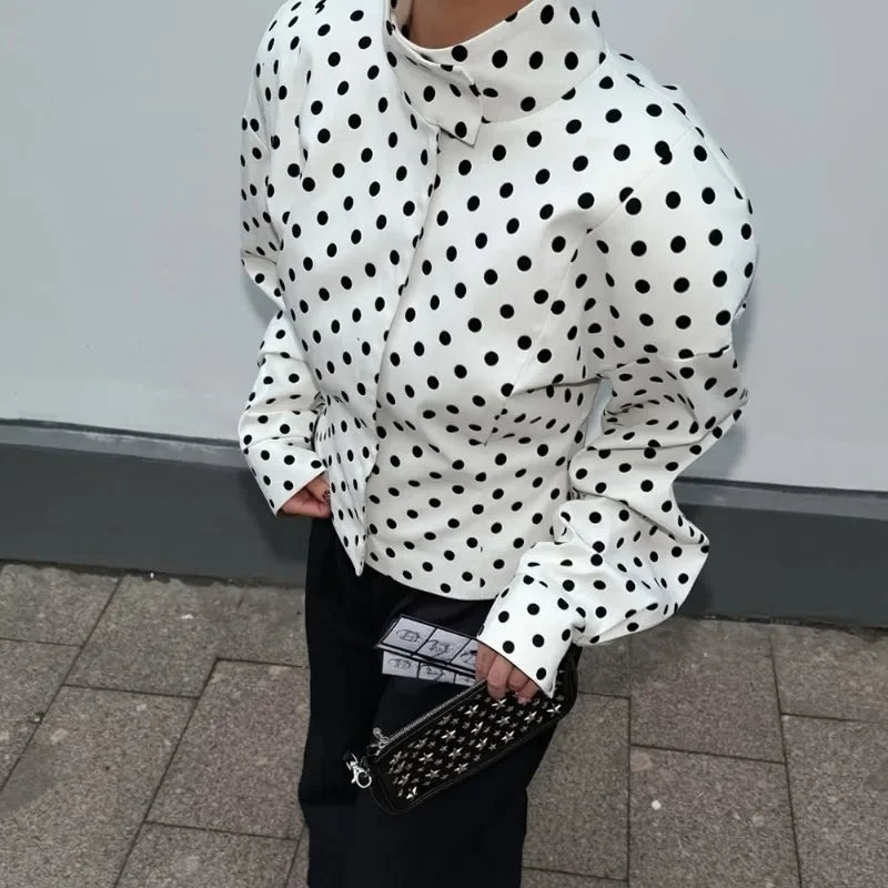 Caryl jakke med kinakrave og prikker