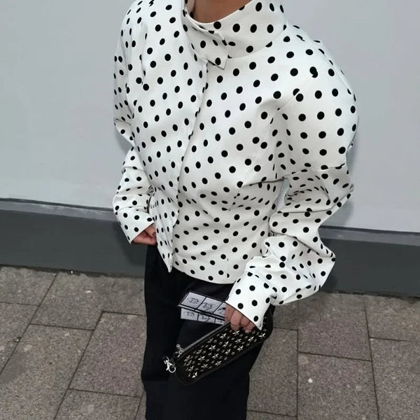 Caryl jakke med kinakrave og prikker