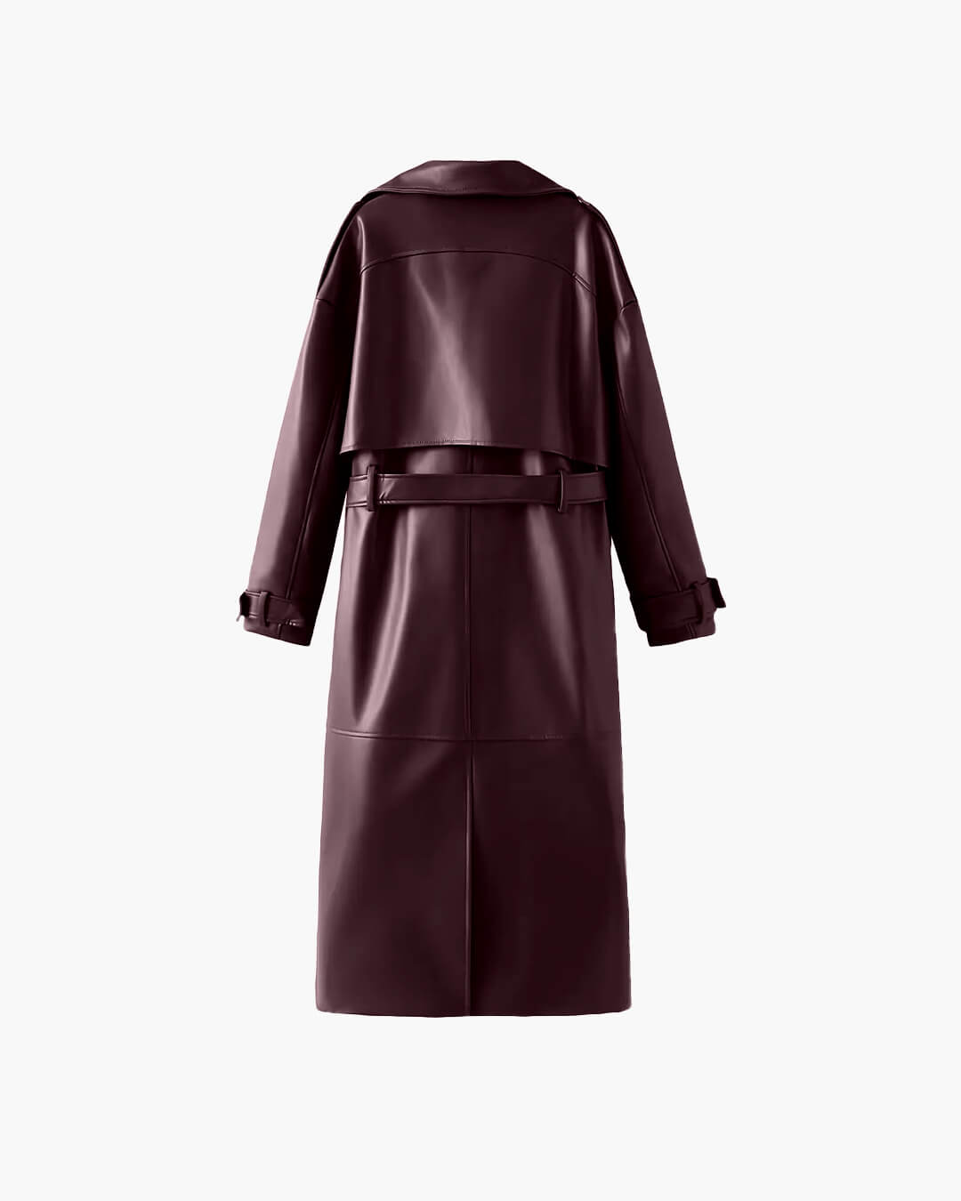Cassy Trenchcoat i kunstlæder, maxilængde