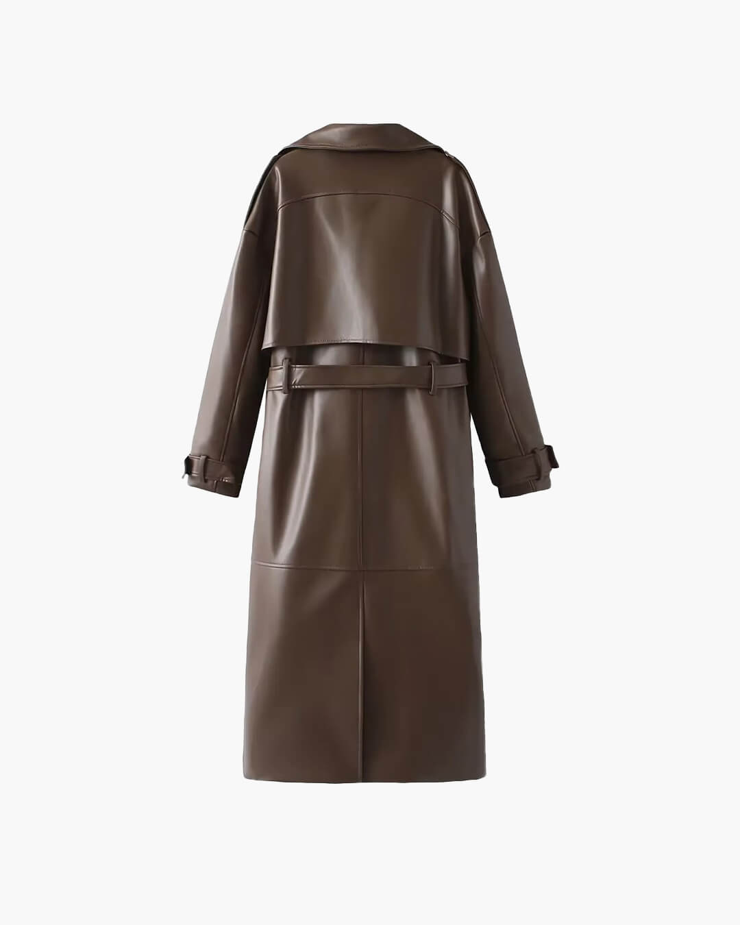 Cassy Trenchcoat i kunstlæder, maxilængde