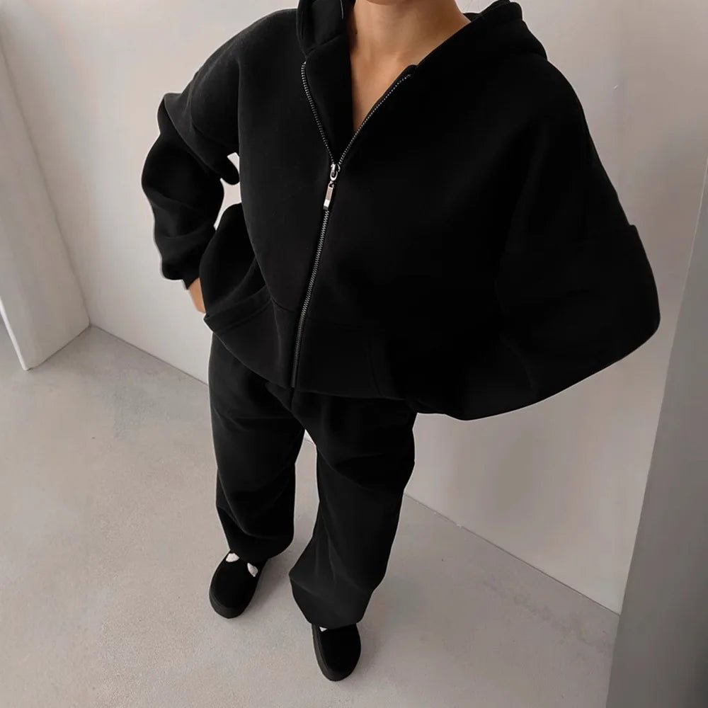 Cecilia oversized hættetrøje- og joggingbuksesæt i 2 dele