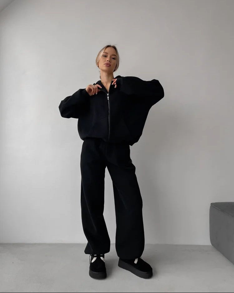 Cecilia oversized hættetrøje- og joggingbuksesæt i 2 dele