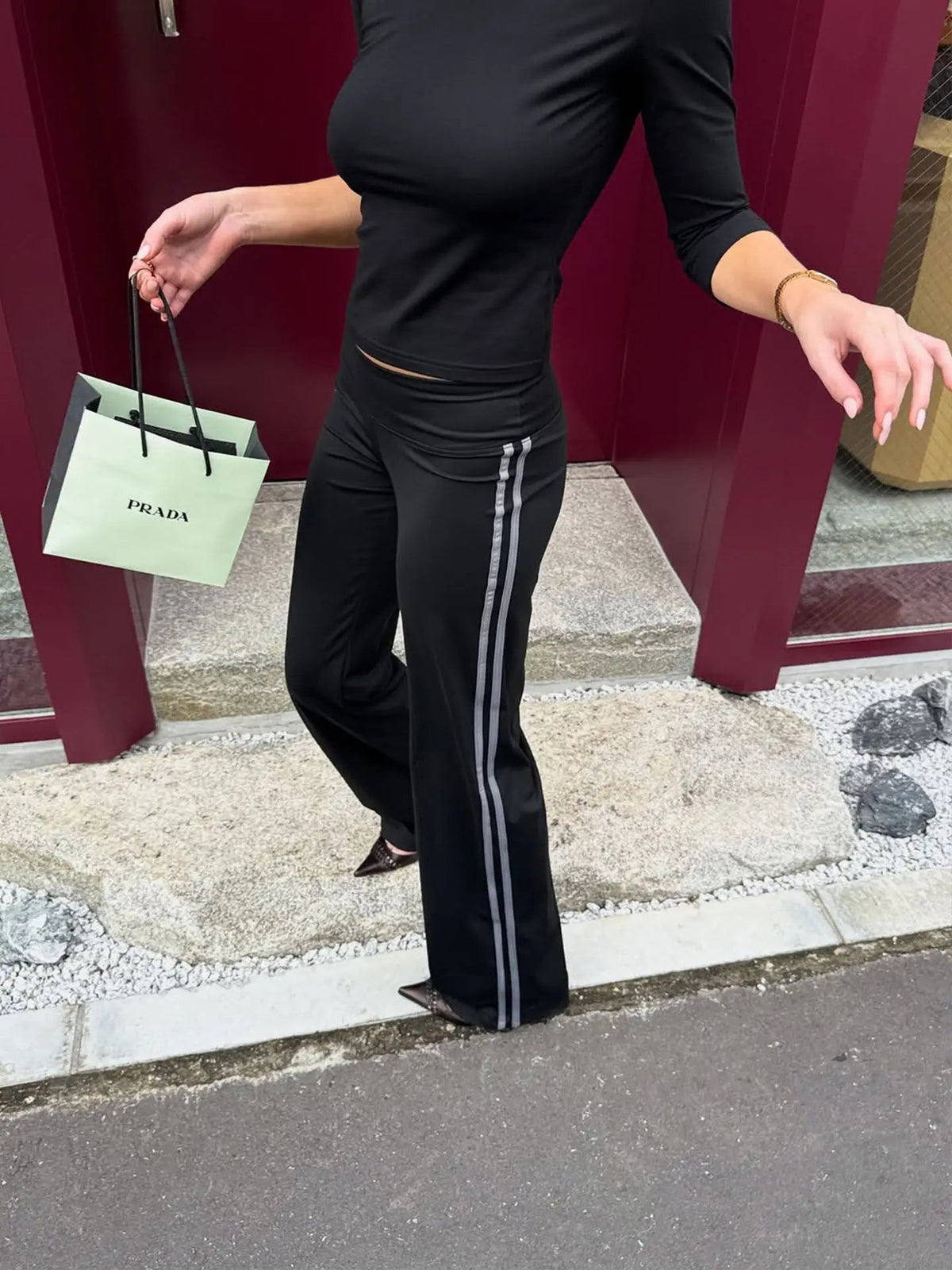 Charis yoga-bukser med lav talje og svaj