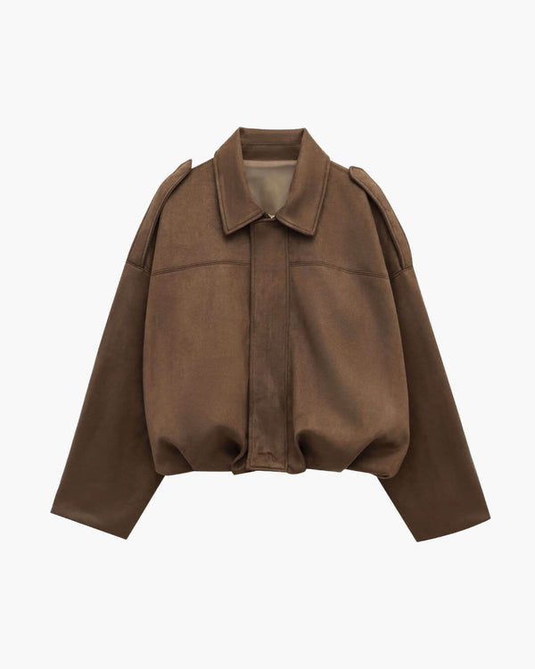Constance Faux Suede Bomber Jacket
