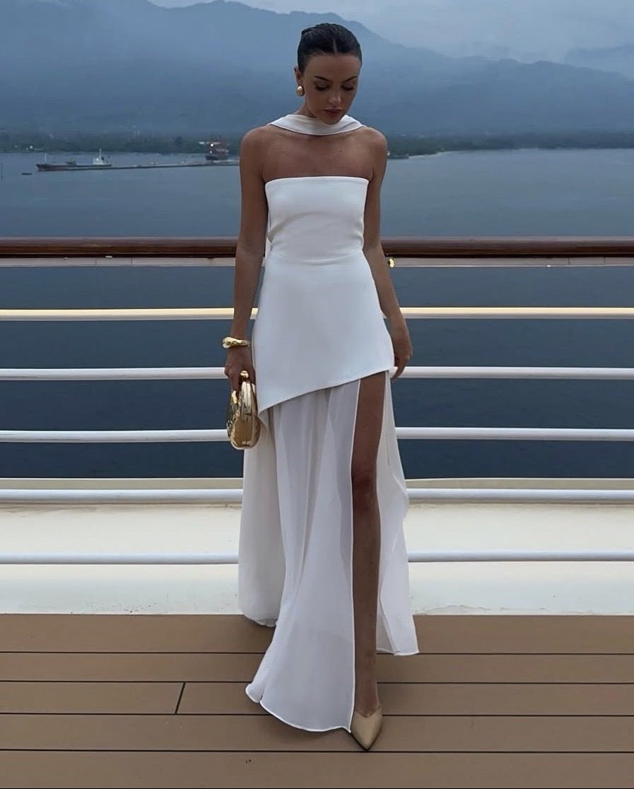 Daniela asymmetrisk maxi-kjole