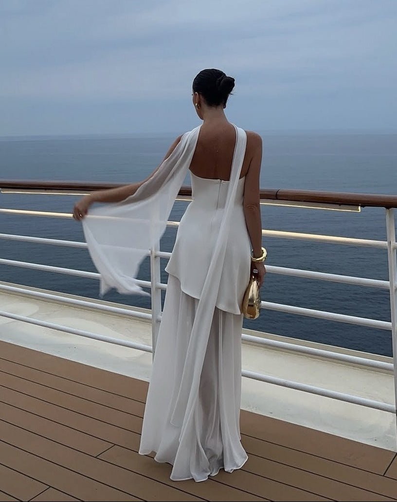 Daniela asymmetrisk maxi-kjole