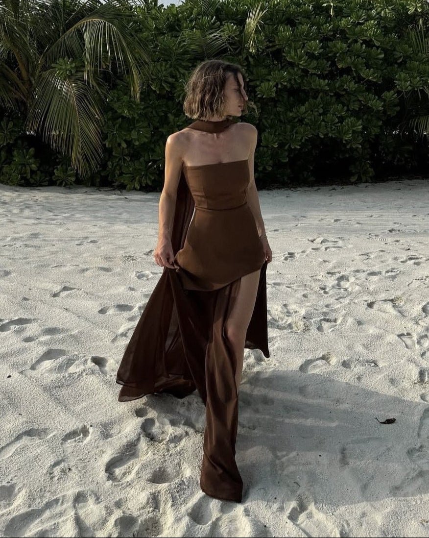 Daniela asymmetrisk maxi-kjole