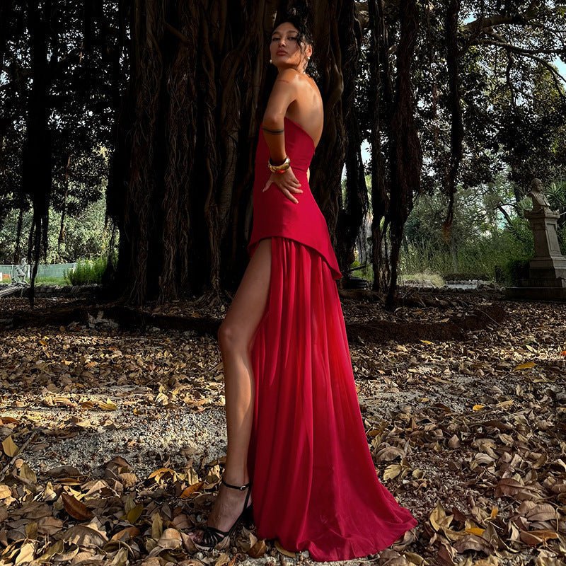 Daniela asymmetrisk maxi-kjole
