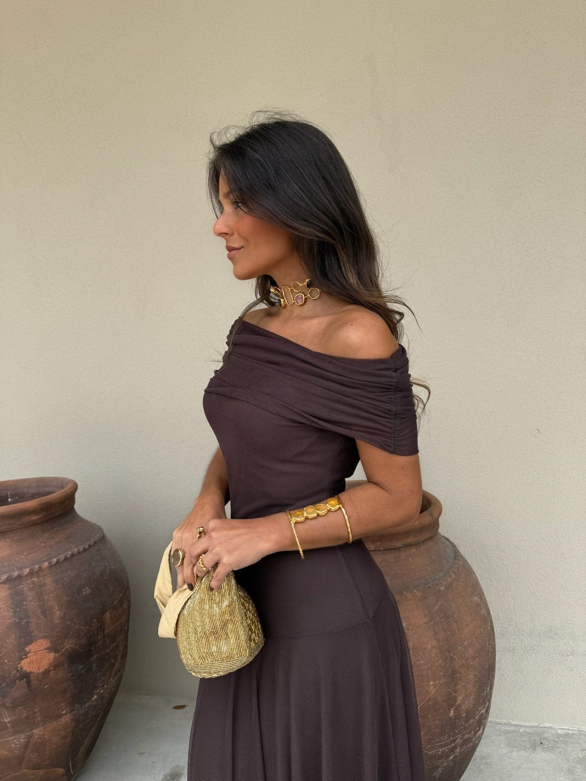 Daniella mesh-maxikjole