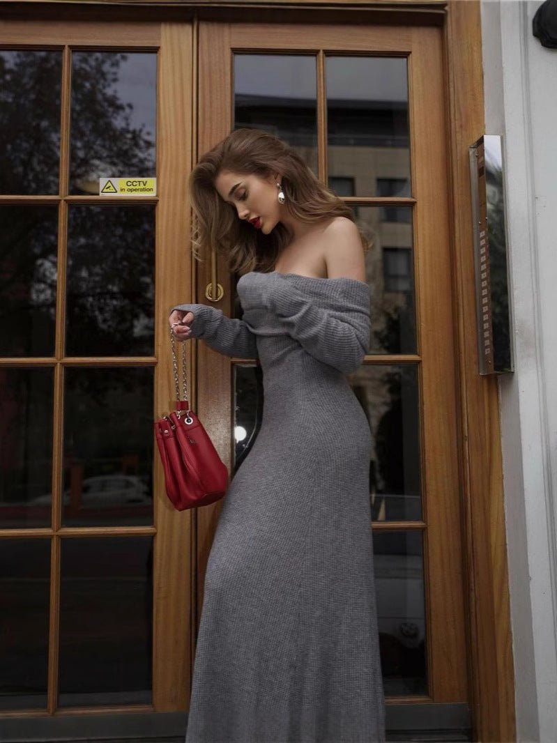 Danika maxi-strikkjole med pullover-design