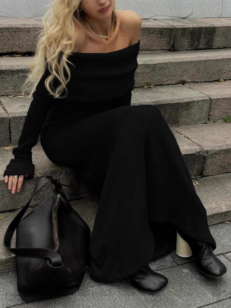 Danika maxi-strikkjole med pullover-design