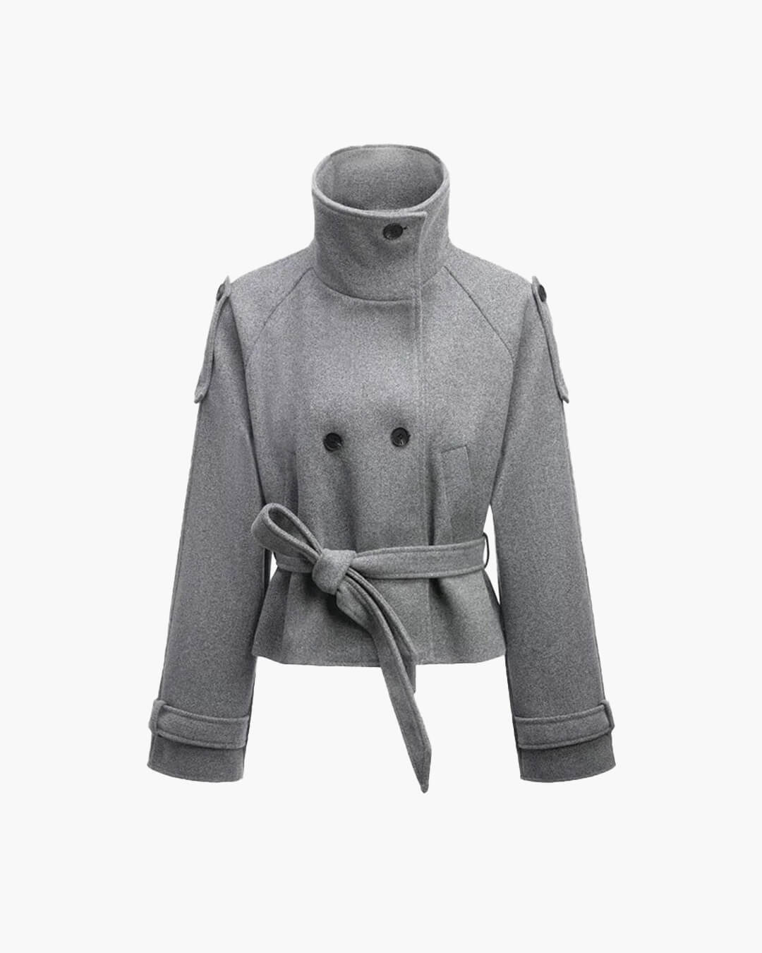 Debbie kort trenchcoat med ståkrave