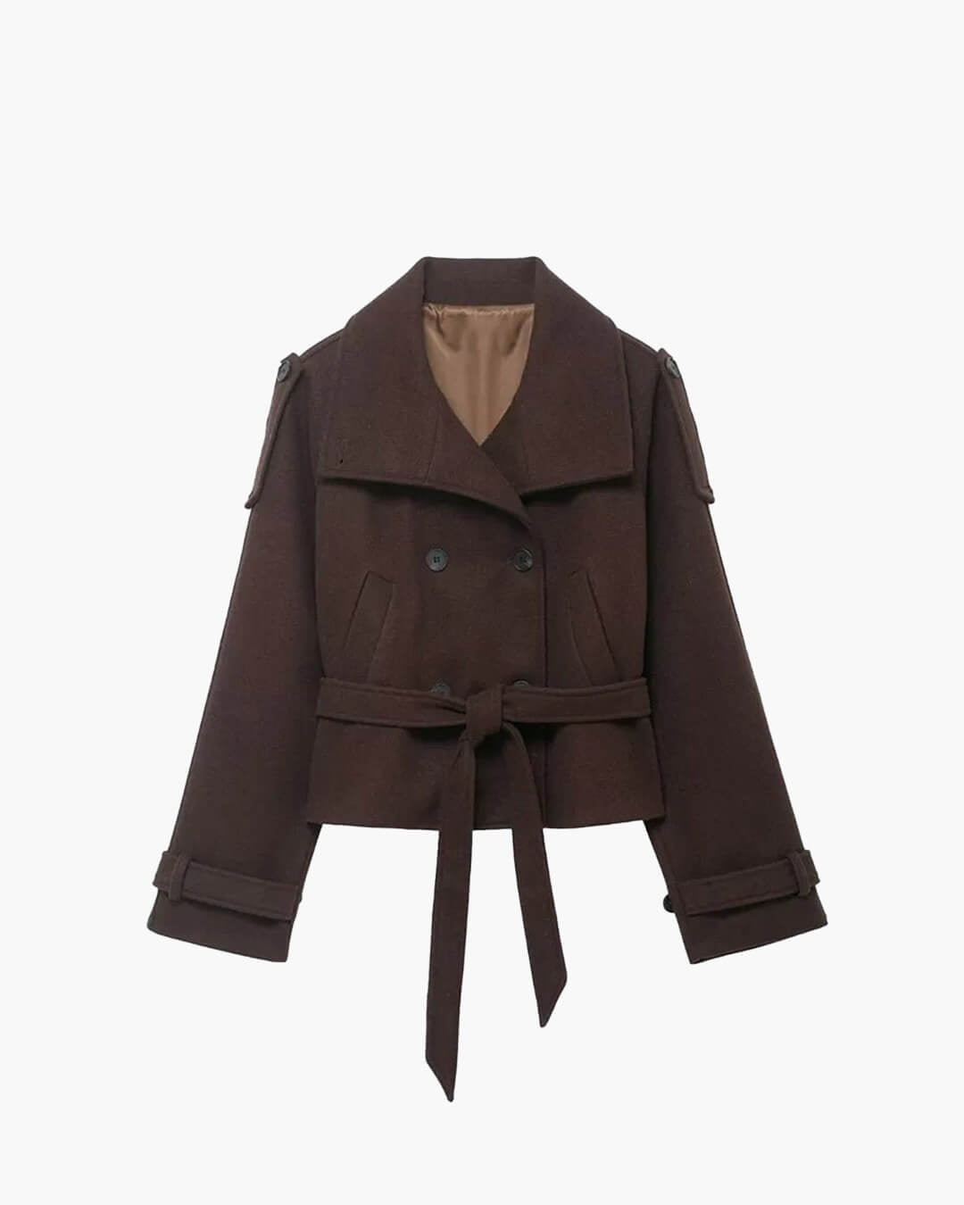Debbie kort trenchcoat med ståkrave