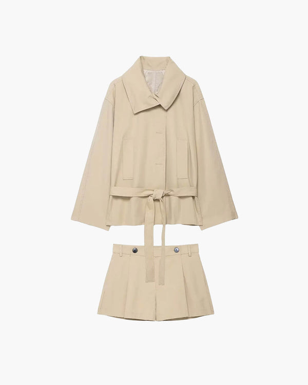 Debra Belted Jacket & Shorts Set