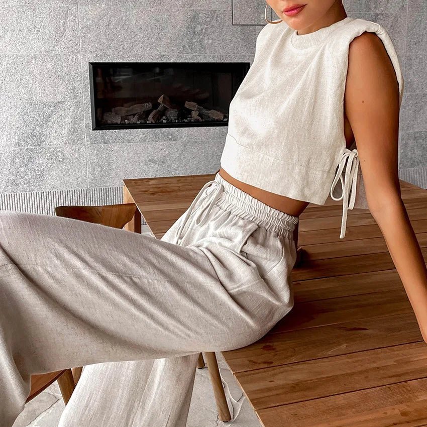 Delfina todelt linsæt med crop top