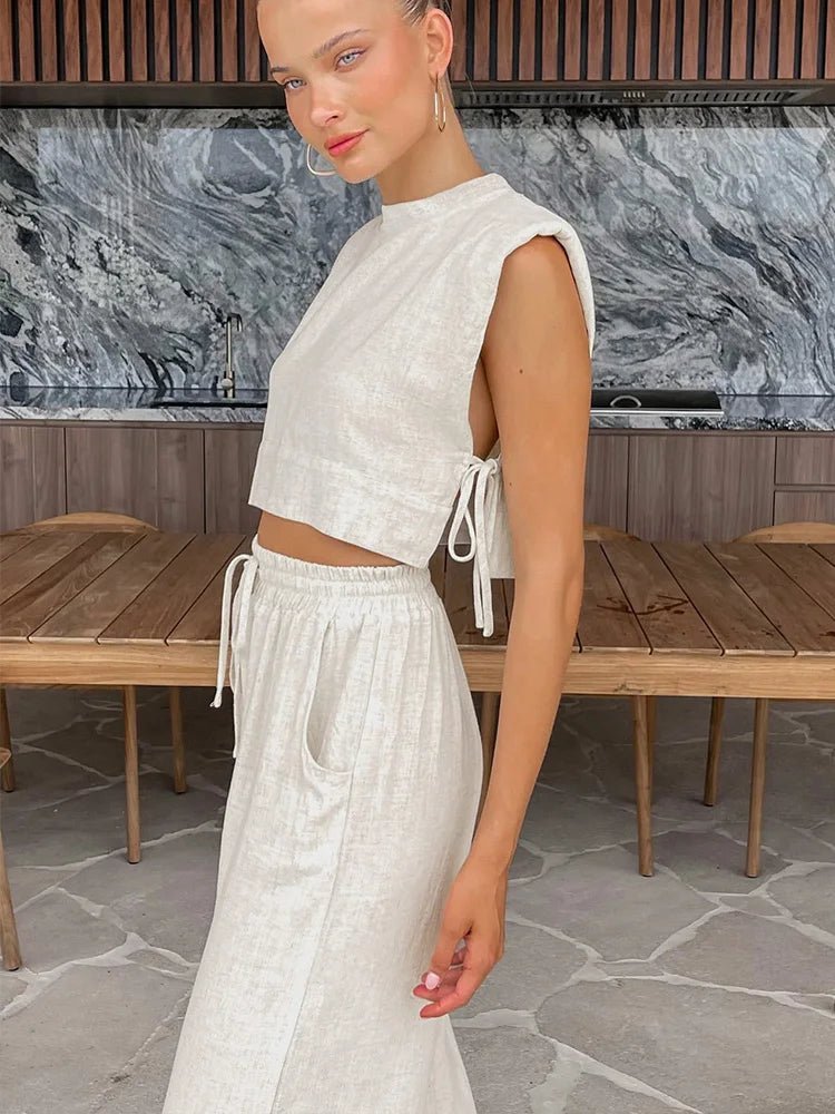 Delfina todelt linsæt med crop top