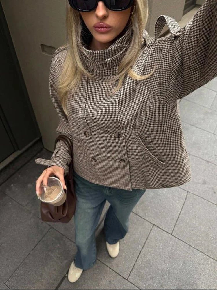 Denise jakke med hanefjedermønster