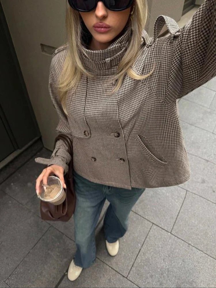 Denise jakke med hanefjedermønster