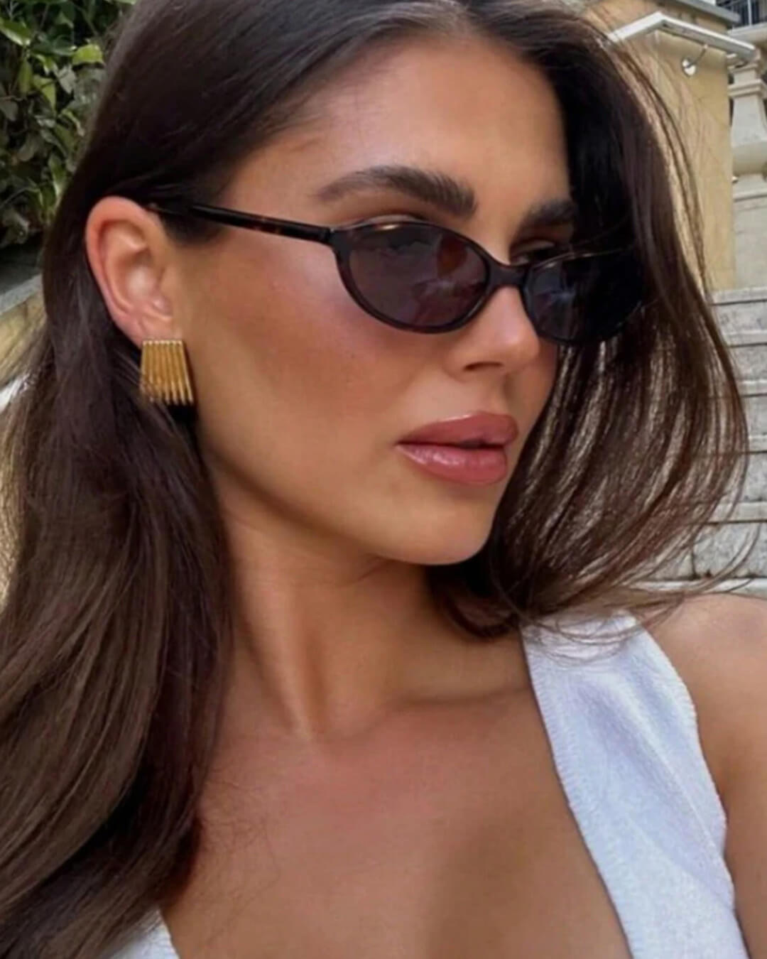 Elena retro solbriller med ovalt cat-eye-design