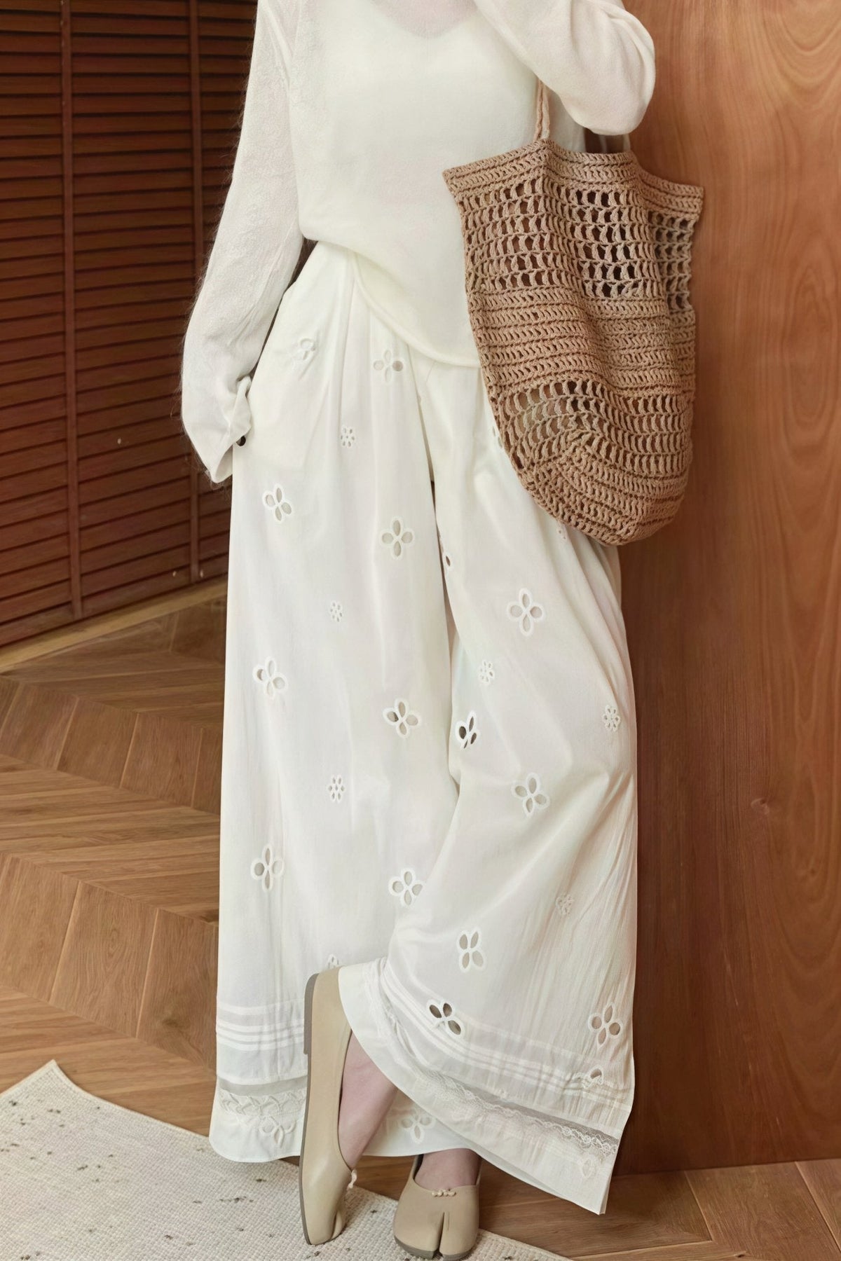 Ella Hollow Out Lace Wide Leg Pants