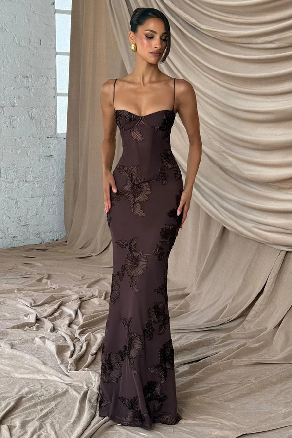Beatrice Applique Tie-Back Prom Dress