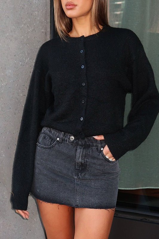 Emilia strikket cardigan med knapper foran